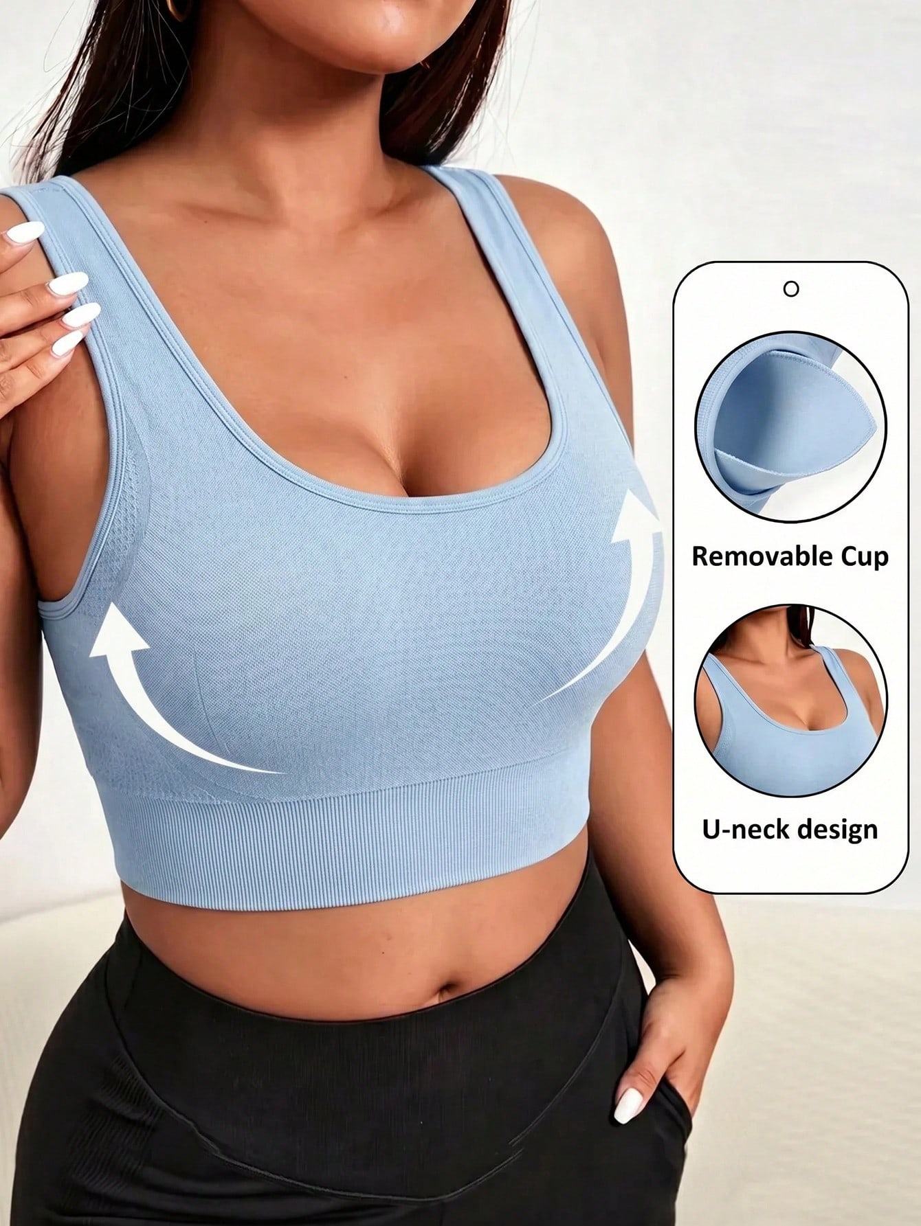 Push Up Bra Padded - حمالة صدر رياضية بدون خياطة للنساء