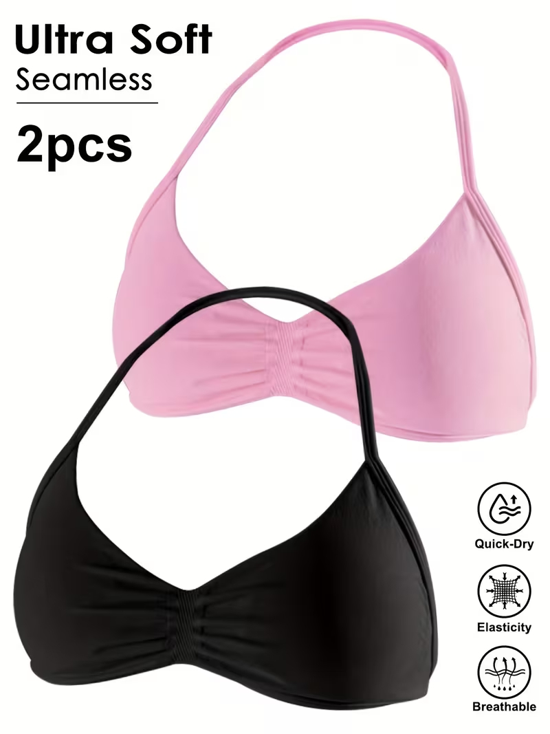 Sports Bra High Impact - قطعتان من توبات رياضية نسائية بدون