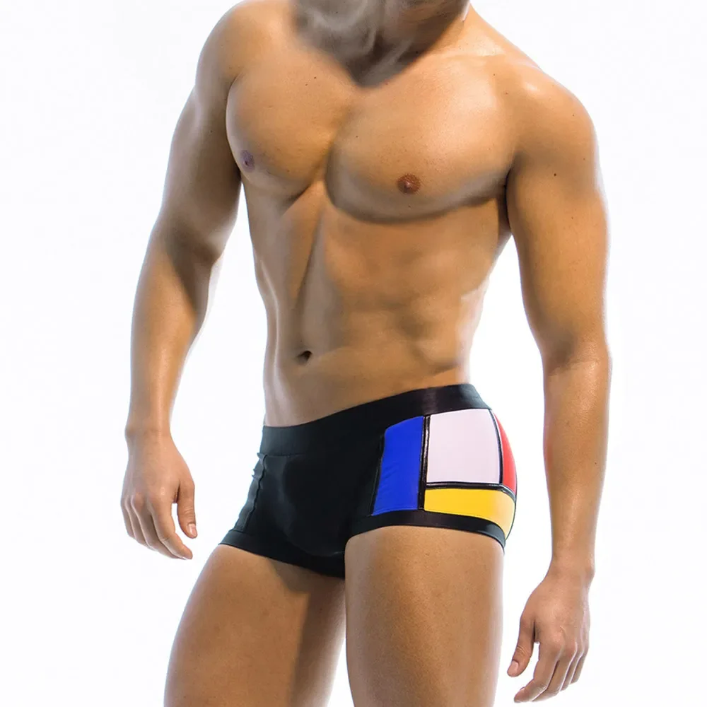 Boyshort Underwear - شورت رجالي بألوان مكعبات للتزلج ،