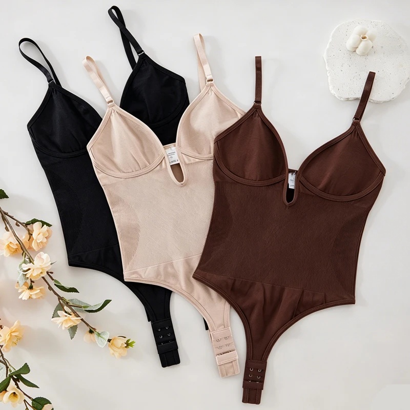 Seamless Underwear Women - بدلة نسائية بدون ظهر لتشكيل الجسم،