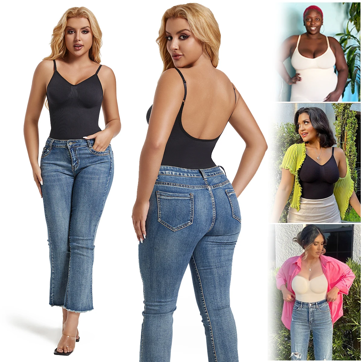 النساء عارية الذراعين الخامس ا - مراجعة Shapewear Bodysuit Firm وسعره